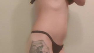 Sexy babe stripping naked