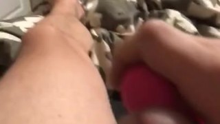 Wife’s clit sucker toy makes me cum a river! 