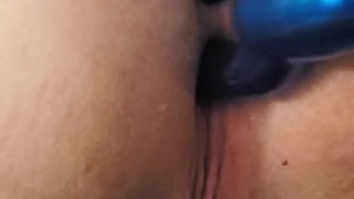 Slutty white teen Dp with her sex toy