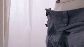 desperate twink pissing in his shorts