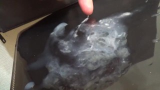 オナ禁明けのお久し射精を気持ちよく行い、射精後は不純物の多い濃厚精液をいじる変態君。