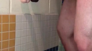 Fantasy-Wish my wife would join me in this public shower Sucking & Fucking Ass to Mouth with Dildos 