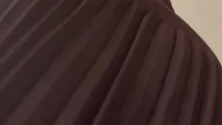 Teasing you with no panties (dancing, up skirt pussy)