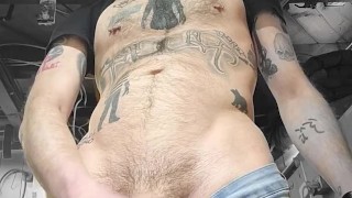 DIRTY TATTOO WHITE TRASH PUNK BEERMUNKIE CUMMING HARD CLOSE UP FOR YOU PERVS