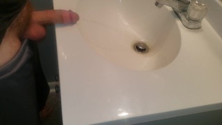 Toilet was full, so, pissed in the sink