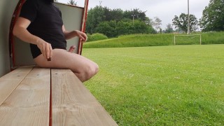 EXHIB Public in Match Football, jerk Off and Cum