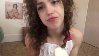 Lesbian Blowjob ASMR, Cake Eating, and Dirty Talk