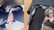 制服の男の娘が立ちバックでピストンマシーンに刺され連続射精 #女装女子校生がSEXマシーンに犯される