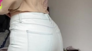 Sexy farting and stripping in jeans!