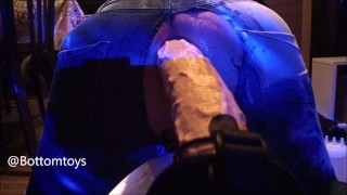 GAY FIST avec mon jeans skinhead dechiré et la fuckmachine avec un gode XXL rambone + gay fart