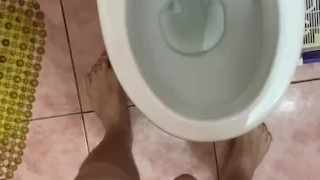 Hot Guy Is Peeing In The Public Toilet