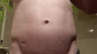 The water play in the bathroom