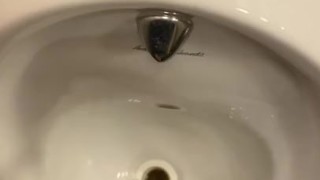 Wanking in public hotel toilets with big cumshot 