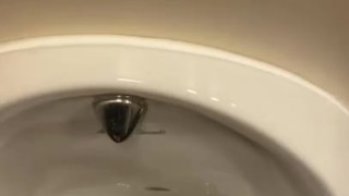 Wanking in public hotel toilets with big cumshot 