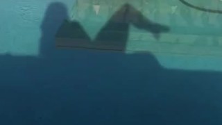Cougar outdoors in the sunshine pool side sexy shadow play 