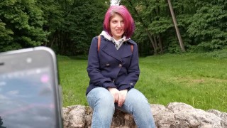 I cum to the Sound of birds Singing (Walking with a remote-controlled vibrator)