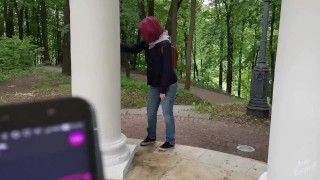 I cum to the Sound of birds Singing (Walking with a remote-controlled vibrator)