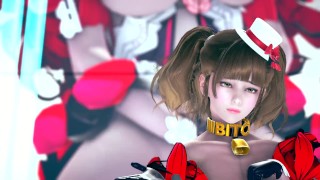 3D animation idol in slut suit on the stage sexy dance MMD