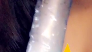 Pretty whore sucking on a toy