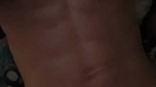 Big Throbbing cock twitching over 6 pack