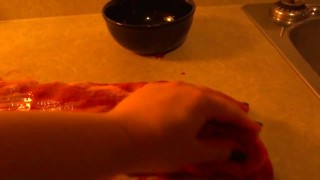 Rubbing you like a piece of meat hop eyou like my touch