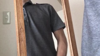 休日普段着でオナニー！最後は手に絡みつくほど濃い精液を発射！！