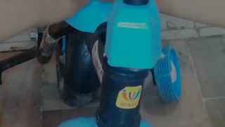 Kinky girl masturbates when she riding naughty toy bicycle