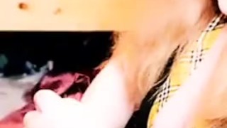 Sexy school girl has fun with toys 