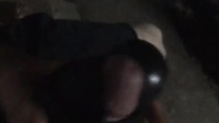 Cum outside with vibrators tied to my cock