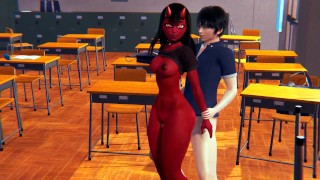  Guy thig job succubus Meru in classroom