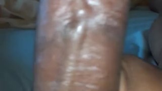 Playing with my dirty black cock 