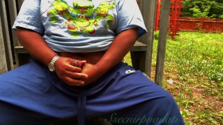 SsecnirpNailati outside in a TMNT shirt