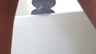 Ass swallows huge butt plug