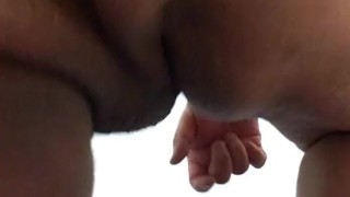 Ass swallows huge butt plug