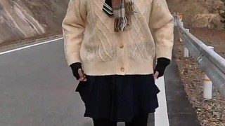 ジェイケイ女装 モロダシ散歩 school uniform