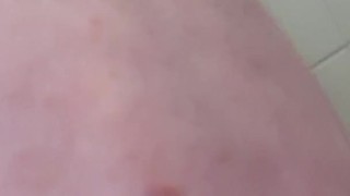 PUBLIC Bathroom Side view of my uncut young cock pissing! 💦
