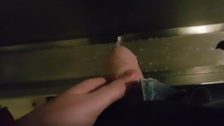 Cum watch this thick cock piss all over a public urinal!! 💦