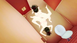 HMV - lesbians -MILF-DOM-restroom