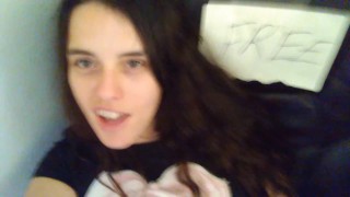 PinkMoonLust FREE CHAIR 2 Hairy Pussy Exhibitionist Sits in Garbage Chair Bringing New Life