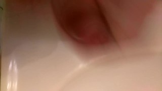 Cumming on sink