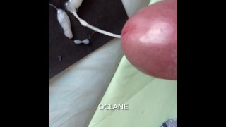 massive ejaculation onto a black paper