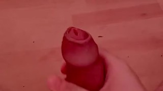 Twink teasing with uncut cock