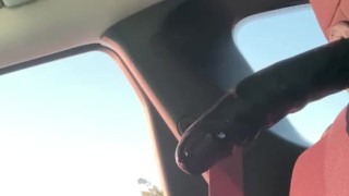 Cocksucker practicing on dildo