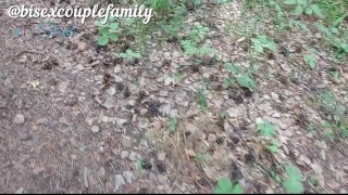 Wife pissed on the forest path