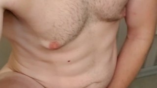 Daddy Strokes Hard Uncut Dick with Big Cumshot