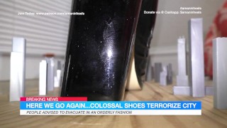 amaninheels | Giant Crossdresser | Giant Loafers in the City (teaser)