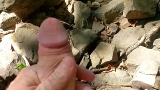 Hairy ginger flashing dick to fisherman 