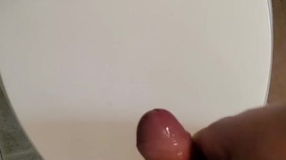 Jerking Small Thick cock on Tiolet seat