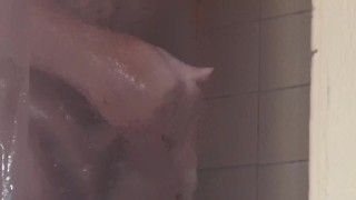 Stepdad shower masturbation voyeur 
