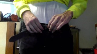 Construction worker shows off cock for me to suck on webcam